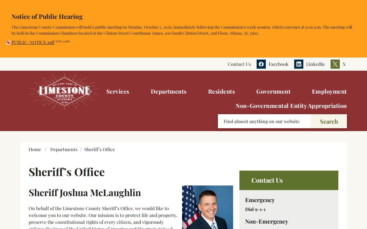 Limestone County Sheriff official recent arrest and inmate search links